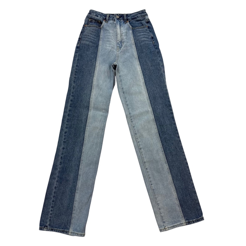 PacSun 90s Boyfriend Jeans Womens 26 Blue Excellent Two Tone Colorblock Denim